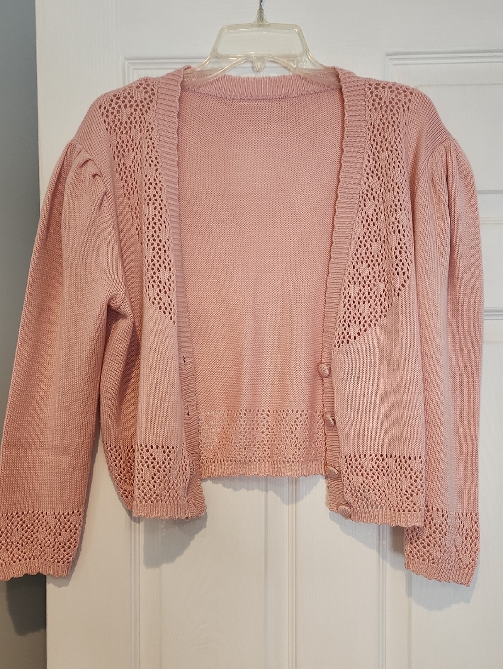 Women's Blush Pink Knit 4 Button Cardigan